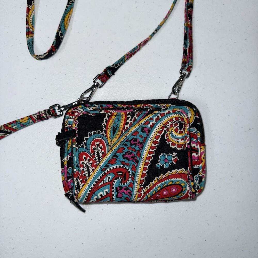 Vera Bradley Parisian Paisley Wristlet Wallet Crossbody - Picture 1 of 4